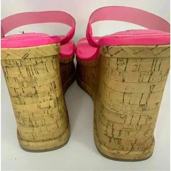 Nine West Rapps Platform Wedge Sandal Barbiecore pink size 8.5 New w/ box - Picture 4 of 7